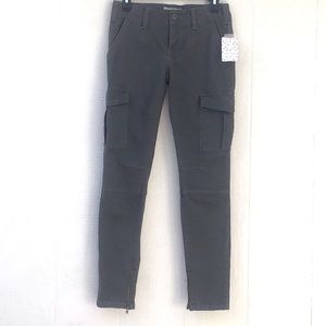 Free People olive cargo pants zipper ankles